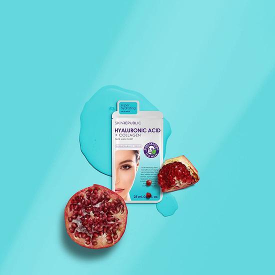 Skin Republic Hyaluronic Acid + Collagen Face Sheet Mask 25ml