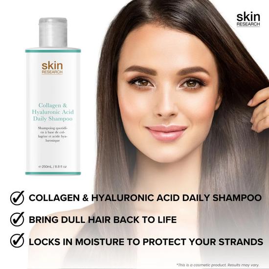 Skin Research Collagen & Hyaluronic Acid Daily Shampoo Twin Value Savings Pack 250ml