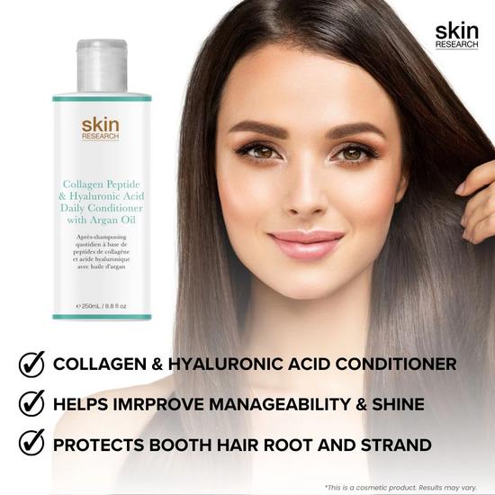 Skin Research Collagen Peptide & Hyaluronic Acid Daily Conditioner With Argan Oil Twin Value Savings Pack 250ml