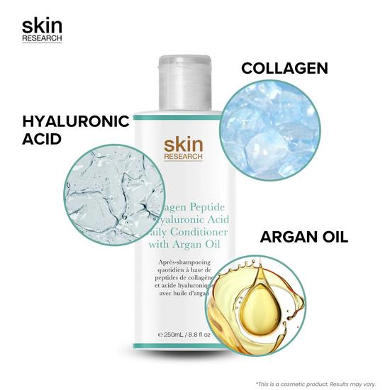 Skin Research Collagen Peptide & Hyaluronic Acid Daily Conditioner With Argan Oil Twin Value Savings Pack 250ml