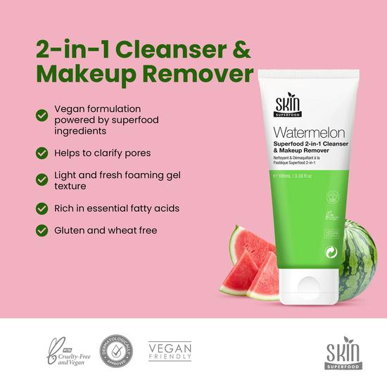 Skin Superfood Watermelon Superfood 2-in-1 Cleanser & Makeup Remover 100ml