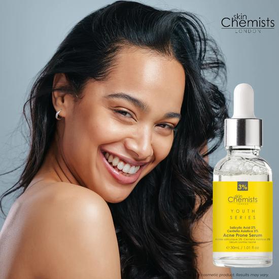 skinChemists Acne Prone Serum Salicylic Acid 2%, Centella Asistica 3% 30ml