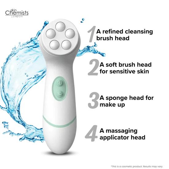 skinChemists Advanced Facial & Body Cleansing Brush 4 Heads