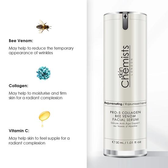 skinChemists Anti-Ageing Pro-5 Collagen Bee Venom Facial Serum 30ml