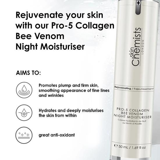 skinChemists Anti-Ageing Pro-5 Collagen Bee Venom Night Moisturiser 50ml