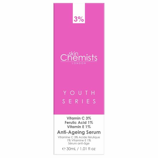 skinChemists Anti-Ageing Serum Vitamin C 3%, Ferulic Acid 1%, Vitamin E 1% 30ml