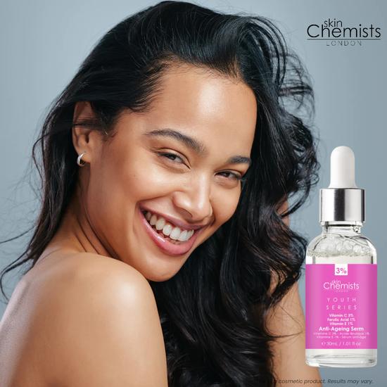 skinChemists Anti-Ageing Serum Vitamin C 3%, Ferulic Acid 1%, Vitamin E 1% 30ml