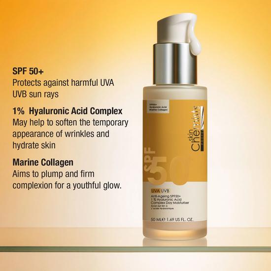 skinChemists Anti-Ageing SPF 50 1% Hyaluronic Acid Day Moisturiser Duo Pack 50ml x 2