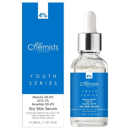skinChemists Dry Skin Serum Marula Oil 4%, Q10 1%, Rosehip Oil 4% 30ml x 2