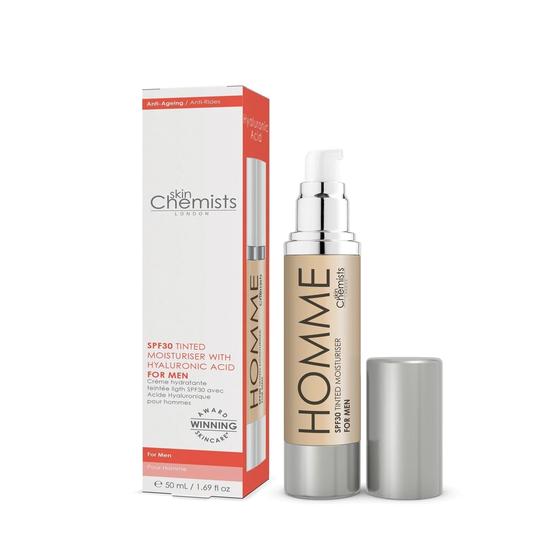 skinChemists Men's Tinted Light Moisturiser SPF 30 50ml
