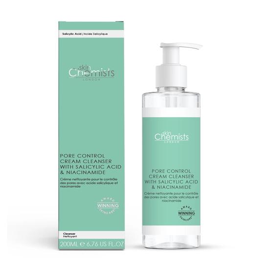 skinChemists Pore Control Cream Cleanser With Salicylic Acid & Niacinamide 200ml