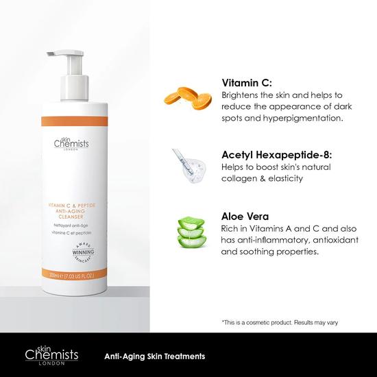 skinChemists Vitamin C & Peptide Cleanser Twin Value Savings Pack 200ml