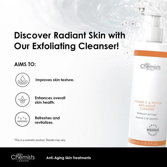skinChemists Vitamin C & Peptide Cleanser Twin Value Savings Pack 200ml