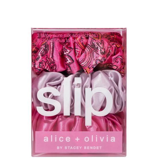 Slip Alice + Olivia Silk Large Scrunchies Spring Rose