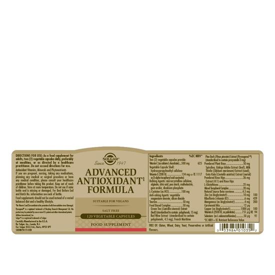 Solgar Advanced Antioxidant Formula Vegicaps 120 Vegicaps