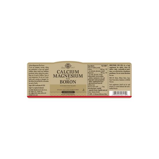 Solgar Calcium Magnesium Plus Boron Tablets 100 Tablets