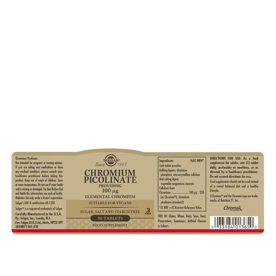 Solgar Chromium Picolinate 200ug Vegicaps 90 Vegicaps