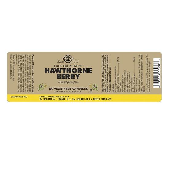 Solgar Hawthorne Berry 520mg Vegicaps 100 Vegicaps
