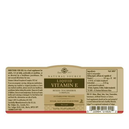 Solgar Liquid Vitamin E 59.2ml