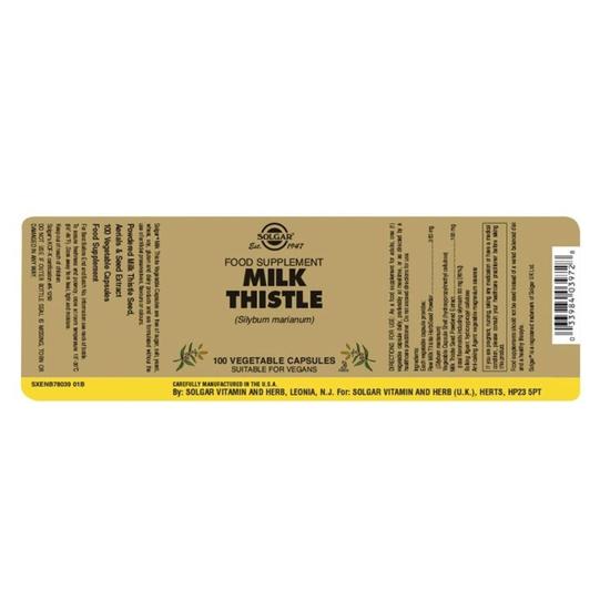 Solgar Milk Thistle 100mg Full Potency Vegicaps 50 Vegicaps