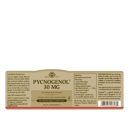 Solgar Pycnogenol 30mg Vegicaps 30 Vegicaps