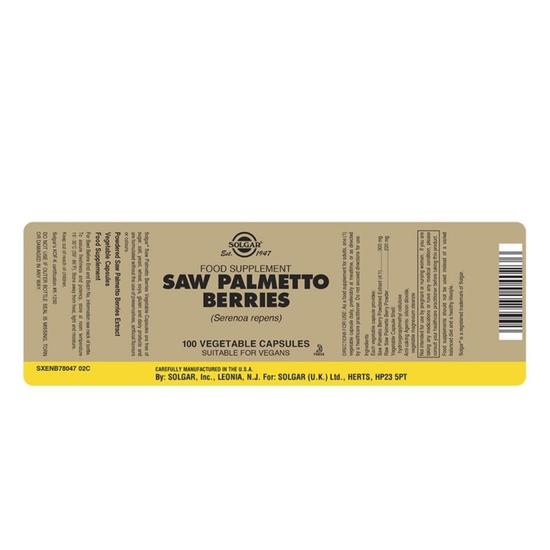 Solgar Saw Palmetto Berries Vegicaps 100 Vegicaps