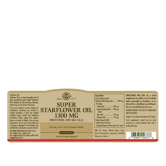 Solgar Super Starflower Oil 1300mg Softgels 30 Softgels