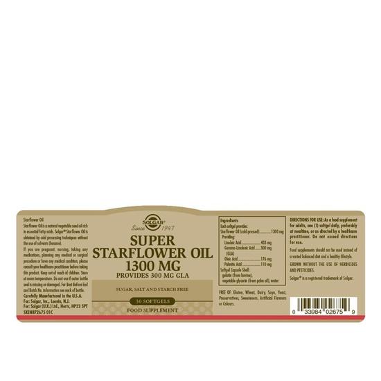 Solgar Super Starflower Oil 1300mg Softgels 30 Softgels