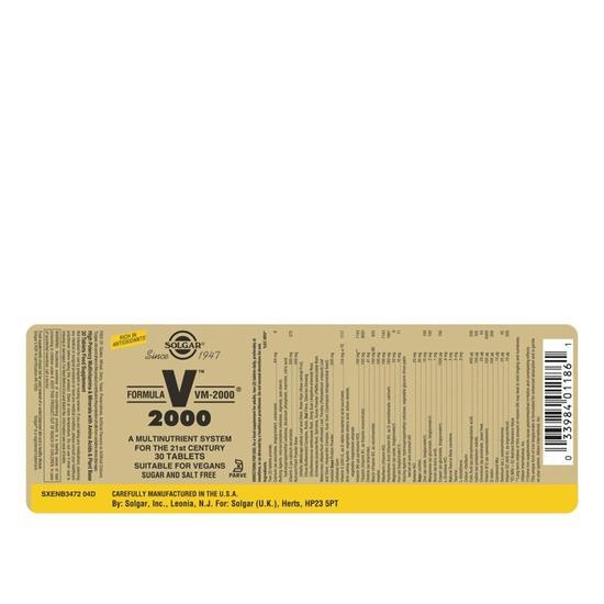 Solgar Vitamins Formula VM-2000 Tablets x30