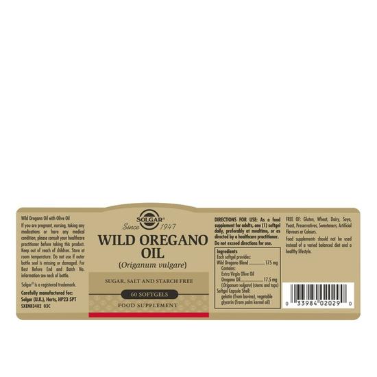 Solgar Wild Oregano Oil Softgels 60 Softgels