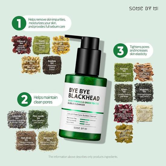 Some by Mi Bye Bye Blackhead 30 Days Miracle Green Tea Tox Bubble Cleanser