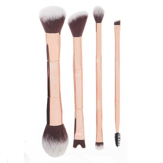 SOSU by SJ Dual-Ended Luxury Brush Collection Set Makeup Brushes x 4 + Vanity Bag