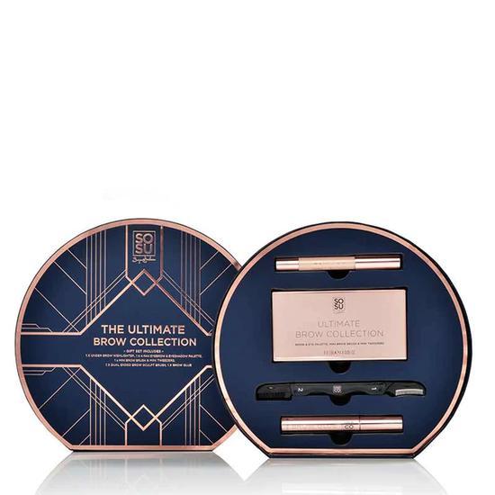 SOSU by SJ The Ultimate Brow Collection Gift Set 4 Pan Palette + Tweezers + Underbrow Highlighter Pencil + Brow Brush + Brow Glue