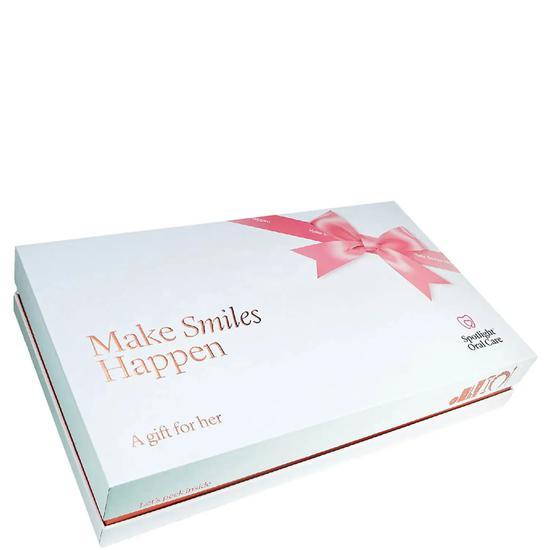 Spotlight Make Smiles Happen For Her Gift Set Whitening Strips + Toothpaste + Teeth Whitening Pen + Lip Scrub & Exfoliating Lip Brush + White Jade Facial Roller + Towel Headband