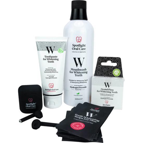 Spotlight Make Smiles Happen For Him Gift Set Teeth Whitening Strips + Toothpaste + Mouthwash + Dental Floss + Wireless Headphones
