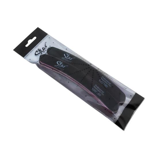 Star Nails Black Boomerang File 100/180 6pk
