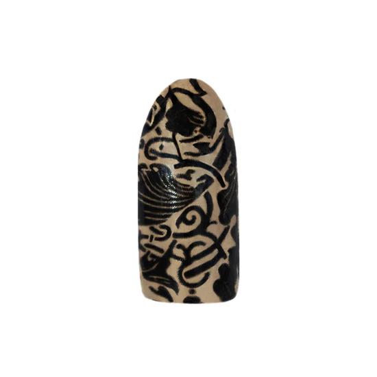 Star Nails Black Lace Metallic Wrap