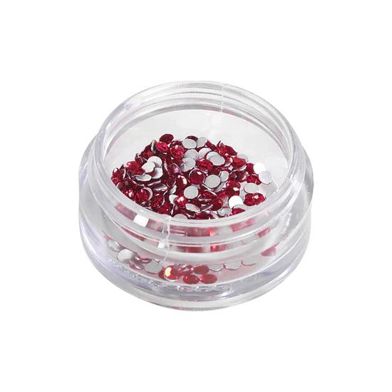 Star Nails Ruby Rhinestones