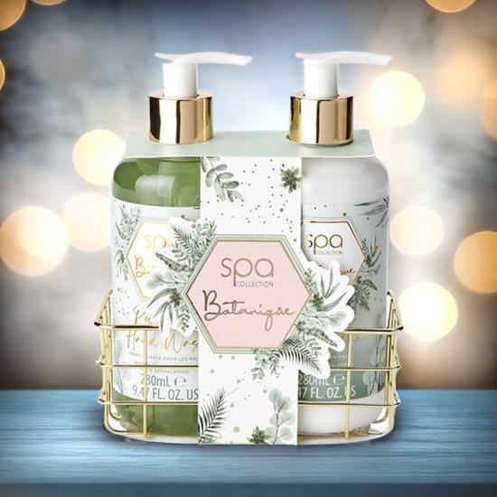 Style & Grace Spa Botanique Luxury Handcare Gift Set Eco Packaging 280ml Hand Wash + 280ml Hand Lotion + Metallic Basket