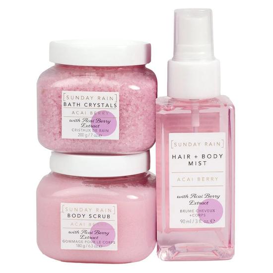 Sunday Rain Acai Berry Gift Set Shampoo, Conditioner, Mask & Treatment