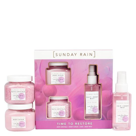 Sunday Rain Acai Berry Gift Set Shampoo, Conditioner, Mask & Treatment
