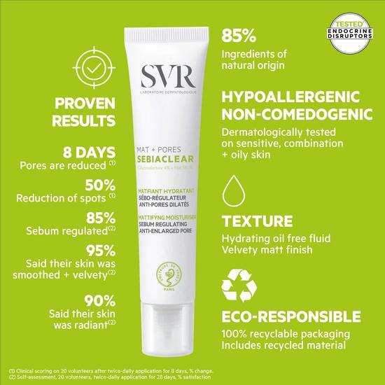 SVR SEBIACLEAR Mat & Pores Sebum-Regulator Cream 40ml