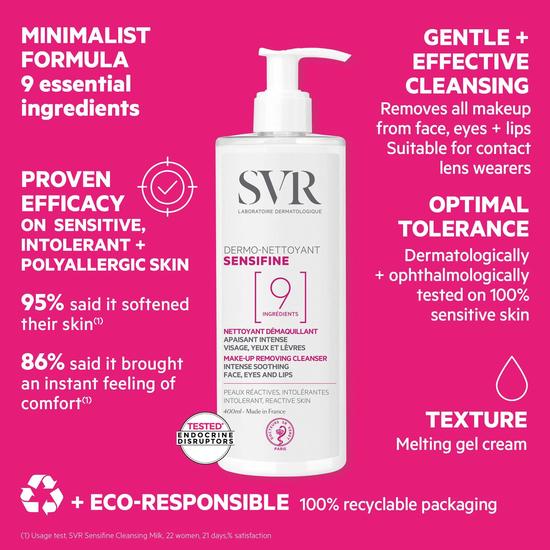 SVR SENSIFINE Cleansing Milk For Sensitive Polyallergic Skin 400ml