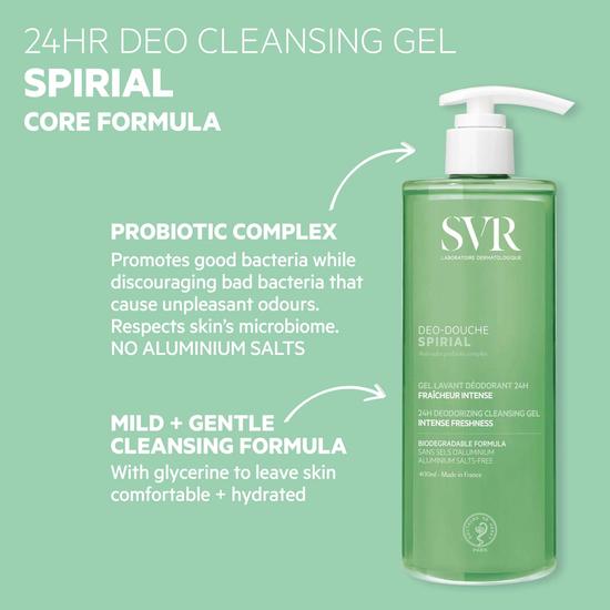 SVR SPIRIAL Deo Douche Shower Deodorant Gel Cleanser 55ml