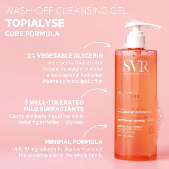 SVR TOPIALYSE Gel Lavant Wash-Off Cleansing Gel 400ml