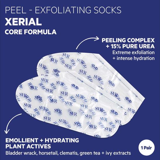 SVR XERIAL Peel Exfoliating Socks For Damaged Feet & Heels 2pcs