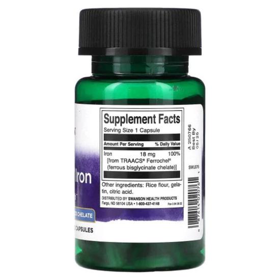 Swanson Albion Ferrochel Iron 18mg Capsules 180 Capsules