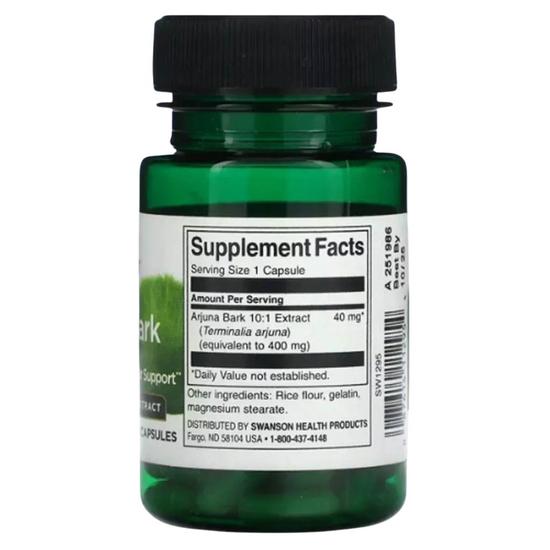 Swanson Arjuna Bark 10:1 Extract 40mg Capsules 60 Capsules