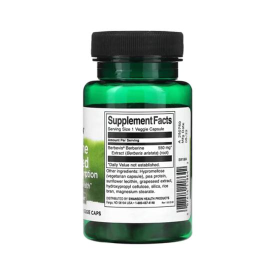 Swanson Berberine Advanced Enhanced Absorption Capsules 30 Capsules