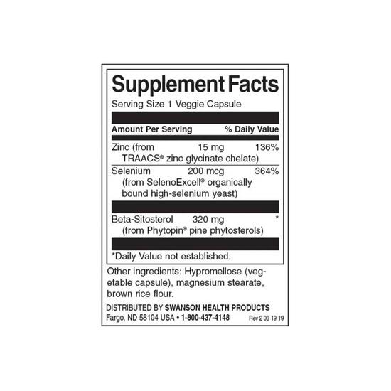 Swanson Beta-Sitosterol 320mg Capsules 30 Capsules